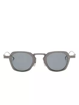 Thom Browne Eyewear солнцезащитные очки в круглой оправе, серебряный