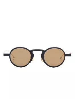 Thom Browne Eyewear солнцезащитные очки в круглой оправе, черный