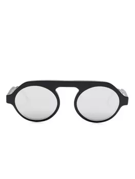 Thom Browne Eyewear солнцезащитные очки в круглой оправе, черный