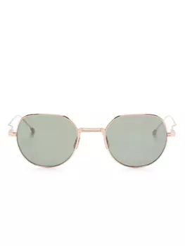 Thom Browne Eyewear солнцезащитные очки в круглой оправе, золотой