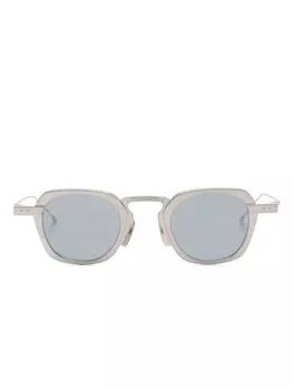 Thom Browne Eyewear солнцезащитные очки в квадратной оправе, серебряный