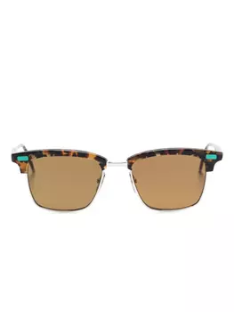 Thom Browne Eyewear солнцезащитные очки в квадратной оправе, коричневый