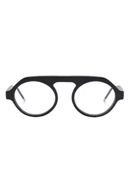 Thom Browne Eyewear солнцезащитные очки в оправе с полосками RWB, черный