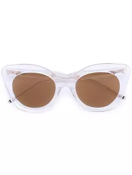 Thom Browne Eyewear солнцезащитные очки в оправе 'кошачий глаз', коричневый