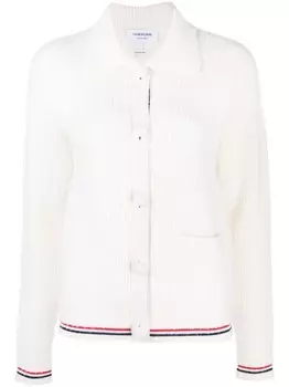 Thom Browne фактурный кардиган с полосками RWB, белый