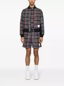 Thom Browne фланелевая рубашка в клетку тартан, синий