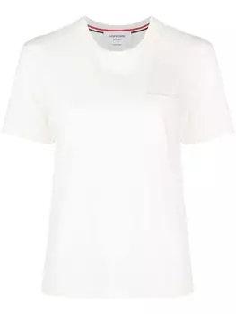 Thom Browne футболка с нагрудным карманом, белый