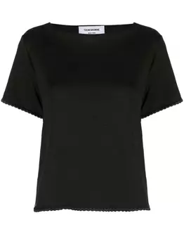 Thom Browne футболка с плетеной отделкой, черный