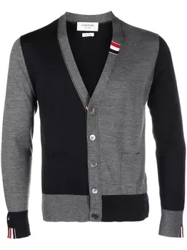 Thom Browne кардиган из джерси с V-образным вырезом, синий