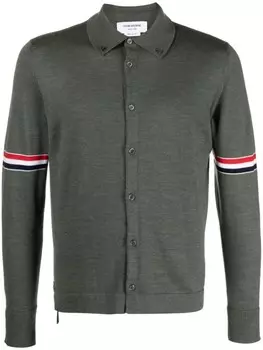 Thom Browne кардиган из вирджинской шерсти с полосками RWB, зеленый
