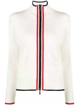 Thom Browne кардиган на молнии с полосками RWB, белый