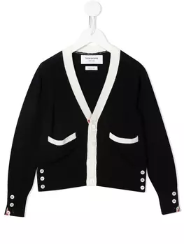 Thom Browne кардиган с контрастной отделкой, синий