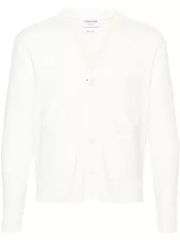 Thom Browne кардиган с нашивкой-логотипом, белый