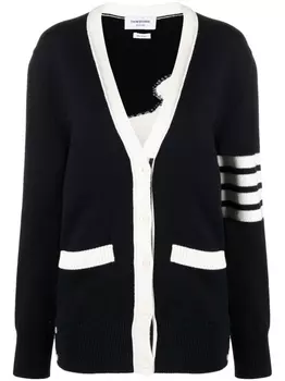 Thom Browne кардиган с полосками 4-Bar, синий