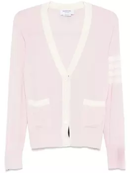 Thom Browne кардиган с полосками 4-Bar, розовый