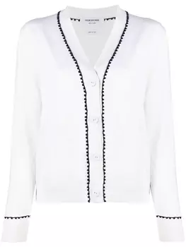 Thom Browne кардиган с V-образным вырезом, белый