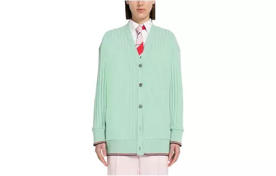 THOM BROWNE Кашемировый свитер женский зеленый
