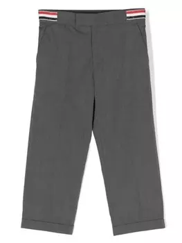 Thom Browne Kids брюки с полосками RWB, серый