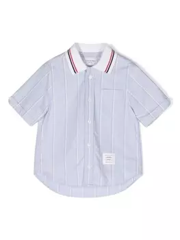 Thom Browne Kids рубашка в полоску, синий