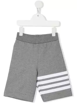 Thom Browne Kids спортивные шорты из джерси с полосками 4-Bar, серый