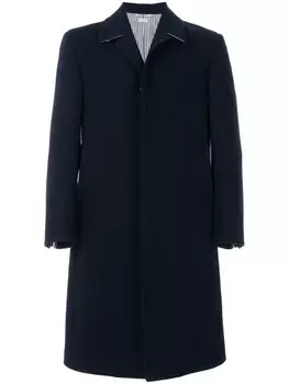 Thom Browne классическое однобортное пальто из шерсти мельтон, синий