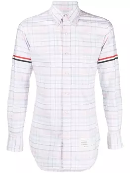 Thom Browne клетчатая рубашка с длинными рукавами, розовый
