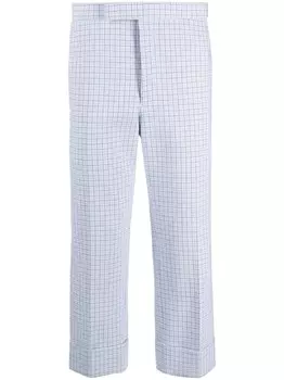 Thom Browne клетчатые брюки строгого кроя, белый
