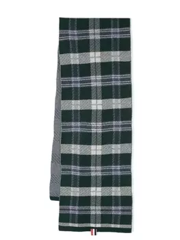 Thom Browne клетчатый шарф, зеленый