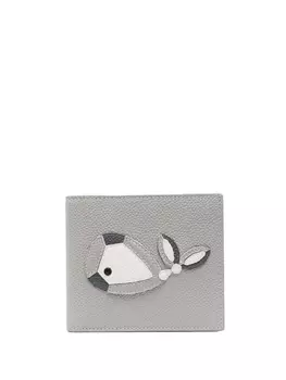 Thom Browne кошелек из зернистой кожи с аппликацией, серый