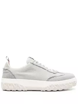 Thom Browne low-top frayed sneakers, серый