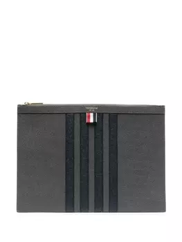Thom Browne medium 4-Bar stripe document holder, серый