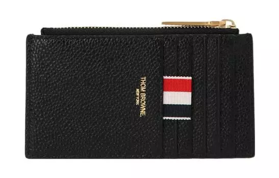 THOM BROWNE Мужской кошелек из коровьей кожи, черный