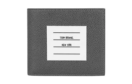 THOM BROWNE Мужской кожаный кошелек серого цвета