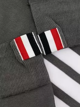 Thom Browne носки с полосками 4-Bar, серый