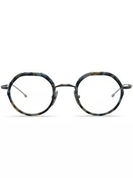 Thom Browne очки в круглой оправе черепаховой расцветки, синий