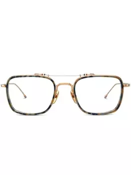 Thom Browne очки в прямоугольной оправе черепаховой расцветки, синий