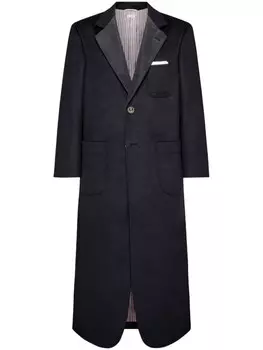 Thom Browne пальто с воротником-стойкой, черный