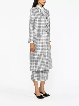 Thom Browne пальто в клетку, серый