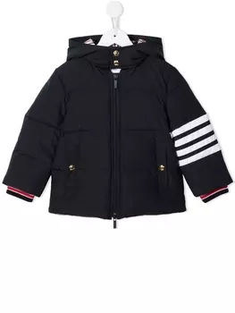 Thom Browne парка с капюшоном и полосками 4-Bar, синий