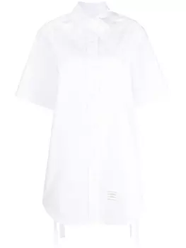 Thom Browne платье-рубашка мини Heavy Poplin со сборками, белый