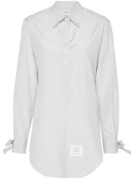 Thom Browne платье-рубашка с бантами, серый