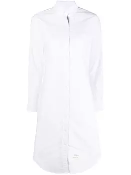 Thom Browne платье-рубашка с нашивкой-логотипом, белый