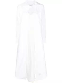 Thom Browne платье-рубашка с нашивкой-логотипом, белый