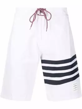 Thom Browne плавки-шорты с полосками 4-Bar, белый