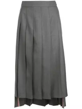 Thom Browne плиссированная асимметричная юбка, серый