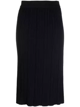 Thom Browne плиссированная юбка миди из вирджинской шерсти, синий