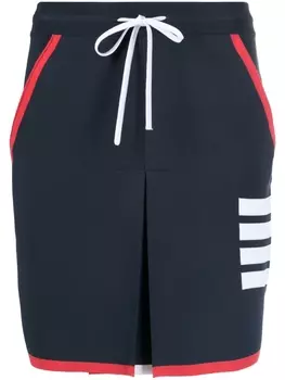 Thom Browne плиссированная юбка мини с полосками 4-Bar, синий