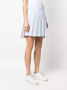 Thom Browne плиссированная юбка с асимметричным подолом, синий