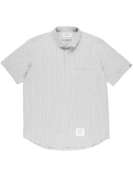 Thom Browne полосатая рубашка из сирсакера, серый