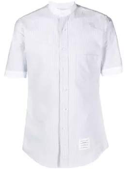 Thom Browne полосатая рубашка с нашивкой-логотипом, серый